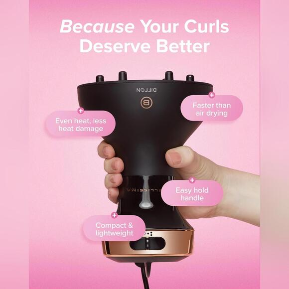 NIB Bellissima Diffon Ceramic Diffuser Hair Dryer for Curly Hair, 2-in-1 - Picture 4 of 10